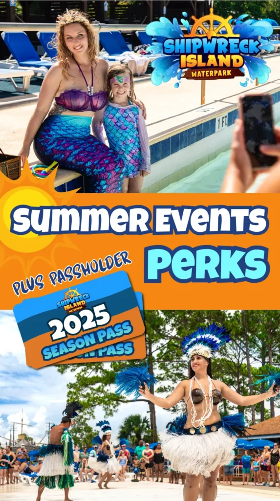 Summer events for season passholders at shipwreck island