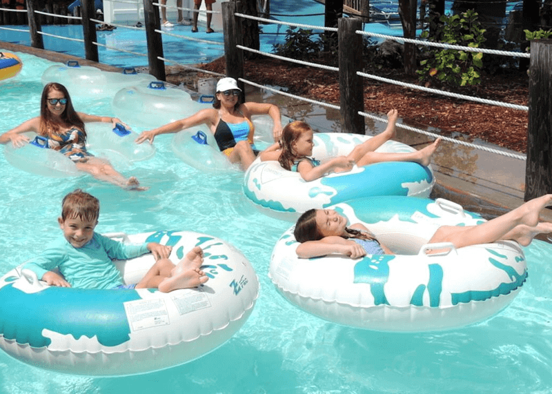 kids float down the Lazy River at Shipwreck Island
