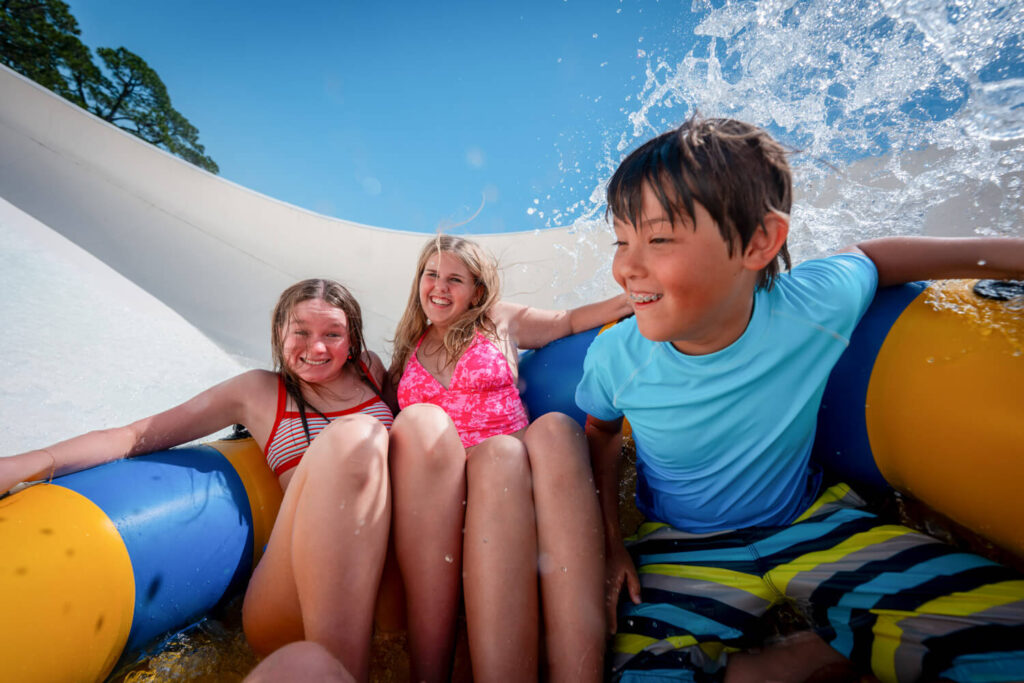 Riding the raft at Shipwreck Island