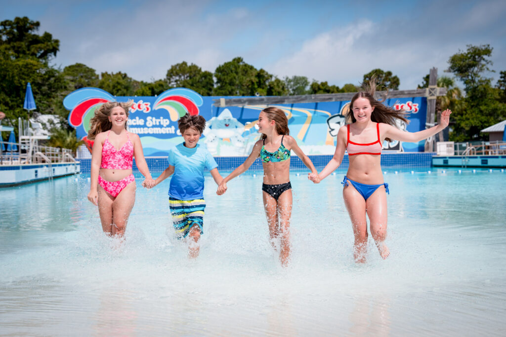 Running in the wave pool at Shipwreck Island